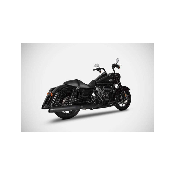 SILENCIEUX ZARD HARLEY DAVIDSON TOURING M8 E4 - Options : noir, Version : homologué, Embout : embout aluminium, Matière : inox