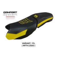 HOUSSE DE SELLE COMPATIBLE BMW R 1250 GS ADVENTURE 19-23 MODÈLE PERTH - Couleur : NOIR, Type : STANDARD, Logo : AVEC LOGO
