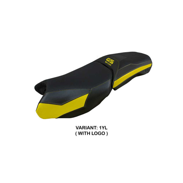 HOUSSE DE SELLE COMPATIBLE BMW R 1250 GS ADVENTURE 19-23 MODÈLE PERTH - Logo : AVEC LOGO, Couleur : JAUNE, Type : STANDARD