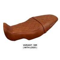 HOUSSE DE SELLE COMPATIBLE BENELLI LEONCINO 800 22-23 MODÈLE CAMBERRA - Type : STANDARD, Logo : AVEC LOGO, Couleur : MARRON FONCE 