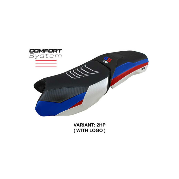 HOUSSE DE SELLE COMPATIBLE BMW R 1250 GS ADVENTURE 19-23 MODÈLE SOHO - Type : STANDARD, Logo : AVEC LOGO, Couleur : COULEUR HP