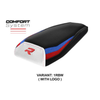 HOUSSE DE SELLE PASSAGER COMPATIBLE BMW M 1000 R 22-23 MODÈLE TAYMA - Logo : AVEC LOGO, Couleur : ROUGE BLANC BLEU, Type : ULTRAGRIP