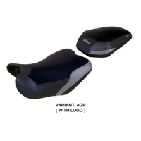 HOUSSE DE SELLE COMPATIBLE BENELLI TRK 702 MODÈLE TAISHA - Logo : AVEC LOGO, Couleur : GRIS JAUNE, Type : STANDARD