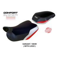 HOUSSE DE SELLE COMPATIBLE BENELLI TRK 702 MODÈLE TAISHA - Logo : AVEC LOGO, Couleur : GRIS JAUNE, Type : STANDARD