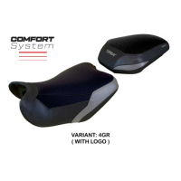 HOUSSE DE SELLE COMPATIBLE BENELLI TRK 702 MODÈLE TAISHA - Logo : AVEC LOGO, Couleur : GRIS JAUNE, Type : STANDARD