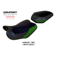 HOUSSE DE SELLE COMPATIBLE BENELLI TRK 702 MODÈLE TAISHA - Logo : AVEC LOGO, Couleur : GRIS JAUNE, Type : STANDARD