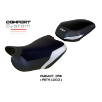HOUSSE DE SELLE COMPATIBLE BENELLI TRK 702 MODÈLE TAISHA - Couleur : BLANC, Type : STANDARD, Logo : AVEC LOGO