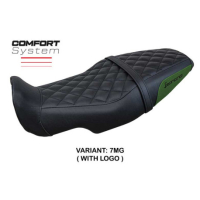 HOUSSE DE SELLE COMPATIBLE BENELLI LEONCINO 800 22-23 MODÈLE SYDNEY - Logo : AVEC LOGO, Couleur : VERT MILITAITE, Type : STANDARD