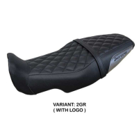 HOUSSE DE SELLE COMPATIBLE BENELLI LEONCINO 800 22-23 MODÈLE SYDNEY - Logo : AVEC LOGO, Couleur : VERT MILITAITE, Type : STANDARD