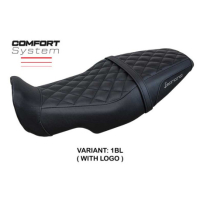 HOUSSE DE SELLE COMPATIBLE BENELLI LEONCINO 800 22-23 MODÈLE SYDNEY - Logo : AVEC LOGO, Couleur : VERT MILITAITE, Type : STANDARD