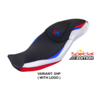 HOUSSE DE SELLE COMPATIBLE BMW S 1000 XR 20-23 MODÈLE DRESDEN - Logo : AVEC LOGO, Couleur : BLANC ROUGE BLEU, Type : STANDARD