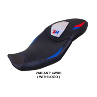 HOUSSE DE SELLE COMPATIBLE BMW S 1000 XR 20-23 MODÈLE DRESDEN - Logo : AVEC LOGO, Couleur : BLANC ROUGE BLEU, Type : STANDARD