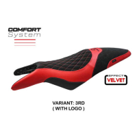 HOUSSE DE SELLE COMPATIBLE CAGIVA RAPTOR 650-1000 00-07 MODÈLE ERACLEA - Logo : AVEC LOGO, Couleur : ROUGE, Type : STANDARD
