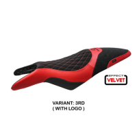 HOUSSE DE SELLE COMPATIBLE CAGIVA RAPTOR 650-1000 00-07 MODÈLE ERACLEA - Logo : AVEC LOGO, Couleur : ROUGE, Type : STANDARD