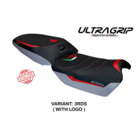 HOUSSE DE SELLE COMPATIBLE DUCATI MULTISTRADA V4 RALLY 2023 MODÈLE JESI - Type : STANDARD, Logo : AVEC LOGO, Couleur : ROUGE ARGENT