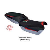 HOUSSE DE SELLE COMPATIBLE DUCATI MULTISTRADA V4 RALLY 2023 MODÈLE JESI - Logo : AVEC LOGO, Couleur : ROUGE ARGENT, Type : STANDARD