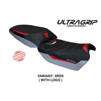 HOUSSE DE SELLE COMPATIBLE DUCATI MULTISTRADA V4 RALLY 2023 MODÈLE ADRIA - Type : STANDARD, Logo : AVEC LOGO, Couleur : ROUGE ARGENT 