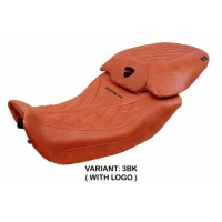 HOUSSE DE SELLE COMPATIBLE DUCATI DIAVEL V4 2023 MODÈLE DIABLO CLASS - Type : STANDARD, Logo : AVEC LOGO, Couleur : MARRON