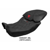 HOUSSE DE SELLE COMPATIBLE DUCATI DIAVEL V4 2023 MODÈLE DIABLO CLASS - Logo : AVEC LOGO, Couleur : MARRON, Type : STANDARD