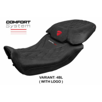 HOUSSE DE SELLE COMPATIBLE DUCATI DIAVEL V4 2023 MODÈLE DIABLO CLASS - Logo : AVEC LOGO, Couleur : MARRON, Type : STANDARD