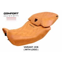 HOUSSE DE SELLE COMPATIBLE DUCATI DIAVEL V4 2023 MODÈLE DIABLO CLASS - Type : STANDARD, Logo : AVEC LOGO, Couleur : BRIQUE