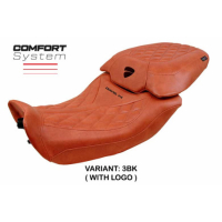 HOUSSE DE SELLE COMPATIBLE DUCATI DIAVEL V4 2023 MODÈLE DIABLO CLASS - Type : STANDARD, Logo : AVEC LOGO, Couleur : BRIQUE