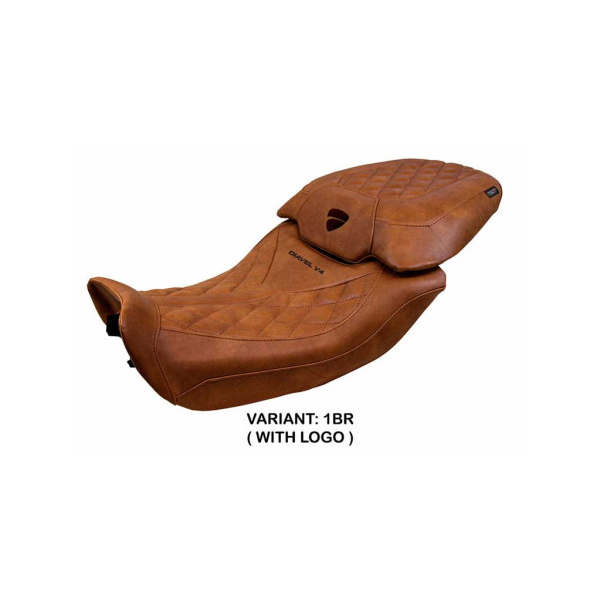 HOUSSE DE SELLE COMPATIBLE DUCATI DIAVEL V4 2023 MODÈLE DIABLO CLASS - Logo : AVEC LOGO, Couleur : BORDEAUX, Type : STANDARD