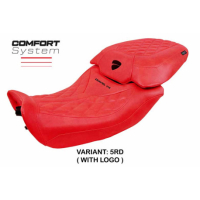 HOUSSE DE SELLE COMPATIBLE DUCATI DIAVEL V4 2023 MODÈLE DIABLO CLASS - Couleur : ROUGE, Type : STANDARD, Logo : AVEC LOGO