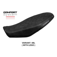 HOUSSE DE SELLE COMPATIBLE DUCATI SCRAMBLER 800 2023 MODÈLE VENICE - Logo : AVEC LOGO, Couleur : CHAMEAU, Type : STANDARD
