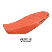 HOUSSE DE SELLE COMPATIBLE DUCATI SCRAMBLER 800 2023 MODÈLE VENICE - Logo : AVEC LOGO, Couleur : CHAMEAU, Type : STANDARD
