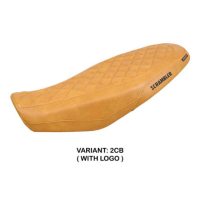 HOUSSE DE SELLE COMPATIBLE DUCATI SCRAMBLER 800 2023 MODÈLE VENICE - Logo : AVEC LOGO, Couleur : CHAMEAU, Type : STANDARD