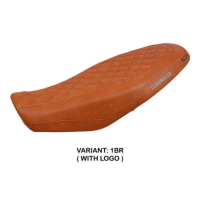 HOUSSE DE SELLE COMPATIBLE DUCATI SCRAMBLER 800 2023 MODÈLE VENICE - Logo : AVEC LOGO, Couleur : CHAMEAU, Type : STANDARD