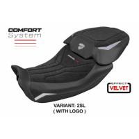 HOUSSE DE SELLE COMPATIBLE DUCATI DIAVEL V4 2023 MODÈLE DIABLO VELVET - Logo : AVEC LOGO, Couleur : ROUGE, Type : STANDARD