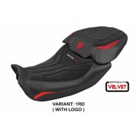HOUSSE DE SELLE COMPATIBLE DUCATI DIAVEL V4 2023 MODÈLE DIABLO VELVET - Logo : AVEC LOGO, Couleur : ROUGE, Type : STANDARD