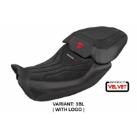 HOUSSE DE SELLE COMPATIBLE DUCATI DIAVEL V4 2023 MODÈLE DIABLO VELVET - Logo : AVEC LOGO, Couleur : ARGENT, Type : STANDARD