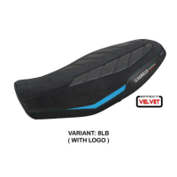 HOUSSE DE SELLE COMPATIBLE DUCATI SCRAMBLER 800 2023 MODÈLE RIMINI - Logo : AVEC LOGO, Couleur : NOIR, Type : STANDARD