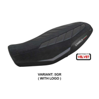HOUSSE DE SELLE COMPATIBLE DUCATI SCRAMBLER 800 2023 MODÈLE RIMINI - Couleur : NOIR, Type : STANDARD, Logo : AVEC LOGO