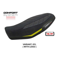 HOUSSE DE SELLE COMPATIBLE DUCATI SCRAMBLER 800 2023 MODÈLE RIMINI - Logo : AVEC LOGO, Couleur : ORANGE, Type : STANDARD