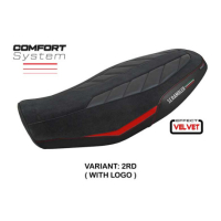 HOUSSE DE SELLE COMPATIBLE DUCATI SCRAMBLER 800 2023 MODÈLE RIMINI - Logo : AVEC LOGO, Couleur : ORANGE, Type : STANDARD
