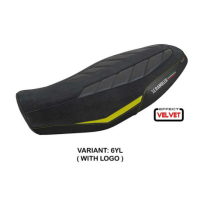 HOUSSE DE SELLE COMPATIBLE DUCATI SCRAMBLER 800 2023 MODÈLE RIMINI - Logo : AVEC LOGO, Couleur : ROUGE, Type : STANDARD