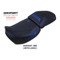 HOUSSE DE SELLE COMPATIBLE HARLEY DAVIDSON PAN AMERICA 21-23 MODÈLE VEGAS - Logo : AVEC LOGO, Couleur : JAUNE, Type : STANDARD