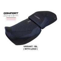 HOUSSE DE SELLE COMPATIBLE HARLEY DAVIDSON PAN AMERICA 21-23 MODÈLE VEGAS - Logo : AVEC LOGO, Couleur : JAUNE, Type : STANDARD
