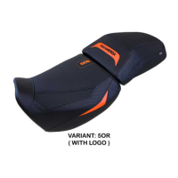 HOUSSE DE SELLE COMPATIBLE HARLEY DAVIDSON PAN AMERICA 21-23 MODÈLE VEGAS - Logo : AVEC LOGO, Couleur : JAUNE, Type : STANDARD