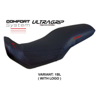 HOUSSE DE SELLE COMPATIBLE HONDA TRANSALP 750 2023 MODÈLE MALMO - Logo : AVEC LOGO, Couleur : ARGENT, Type : ULTRAGRIP