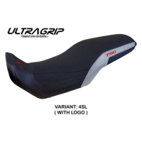 HOUSSE DE SELLE COMPATIBLE HONDA TRANSALP 750 2023 MODÈLE MALMO - Logo : AVEC LOGO, Couleur : ARGENT, Type : ULTRAGRIP