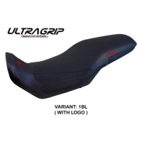 HOUSSE DE SELLE COMPATIBLE HONDA TRANSALP 750 2023 MODÈLE MALMO - Logo : AVEC LOGO, Couleur : ARGENT, Type : ULTRAGRIP