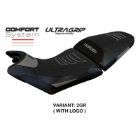 HOUSSE DE SELLE COMPATIBLE HUSQVARNA NORDEN 901 22-23 MODÈLE NORVIK - Logo : AVEC LOGO, Type : ULTRAGRIP, Couleur : BLANC BLEU