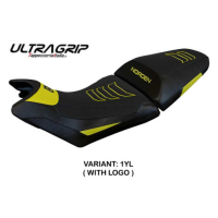 HOUSSE DE SELLE COMPATIBLE HUSQVARNA NORDEN 901 22-23 MODÈLE NORVIK - Logo : AVEC LOGO, Type : ULTRAGRIP, Couleur : BLANC BLEU