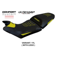 HOUSSE DE SELLE COMPATIBLE HUSQVARNA NORDEN 901 22-23 MODÈLE NORVIK - Couleur : JAUNE, Logo : AVEC LOGO, Type : ULTRAGRIP