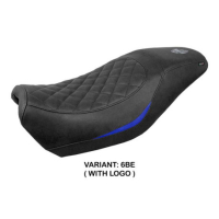 HOUSSE DE SELLE COMPATIBLE HARLEY DAVIDSON STREET 500 / 750 16-21 MODÈLE MIAMI - Logo : AVEC LOGO, Couleur : MARRON FONCE, Type : STANDARD